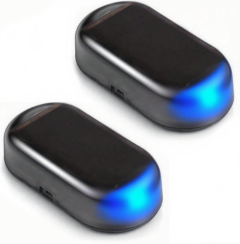 Powstro Solar Car Alarm LED Light, 2Pack Car Solar Power Simulated Dummy Alarm with USB Charger Port, Fake Lamp Anti-Theft Security System Warning Flashing Security Light for Cars - Image 1